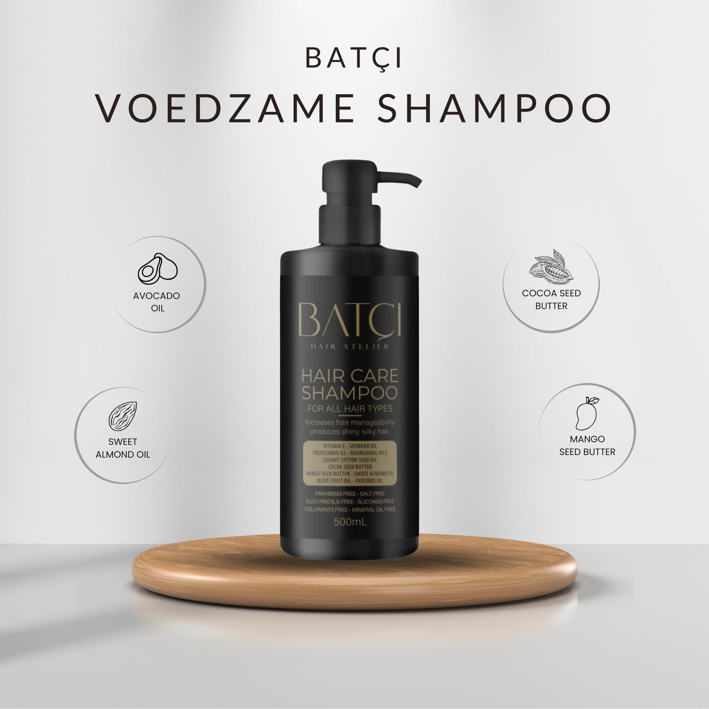 Shampoing provitamine B5 sans sulfate, nourrissant en profondeur, 500 ml 