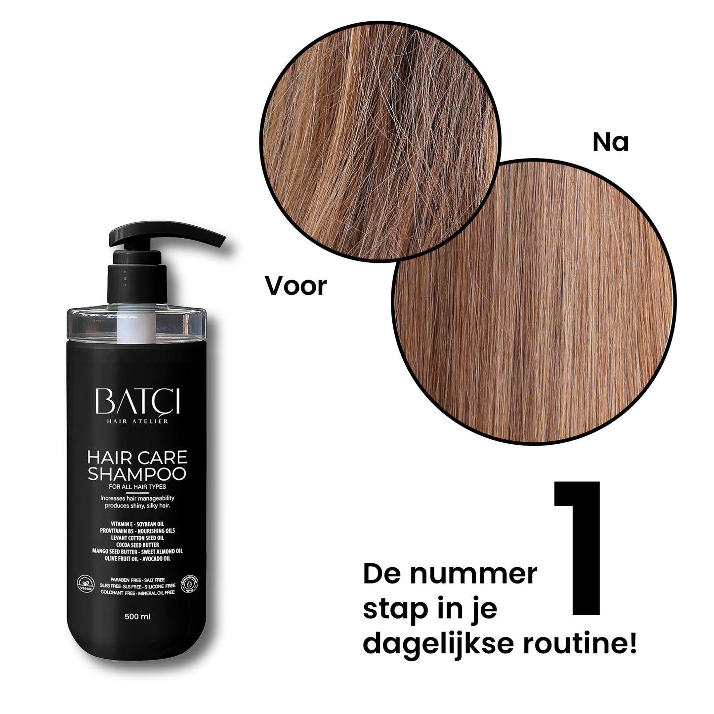 500 ml sulfatfreies, tiefenwirksames Provitamin-B5-Shampoo