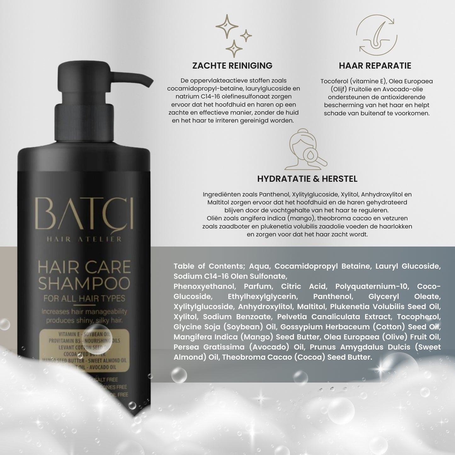 Shampoing provitamine B5 sans sulfate, nourrissant en profondeur, 500 ml 