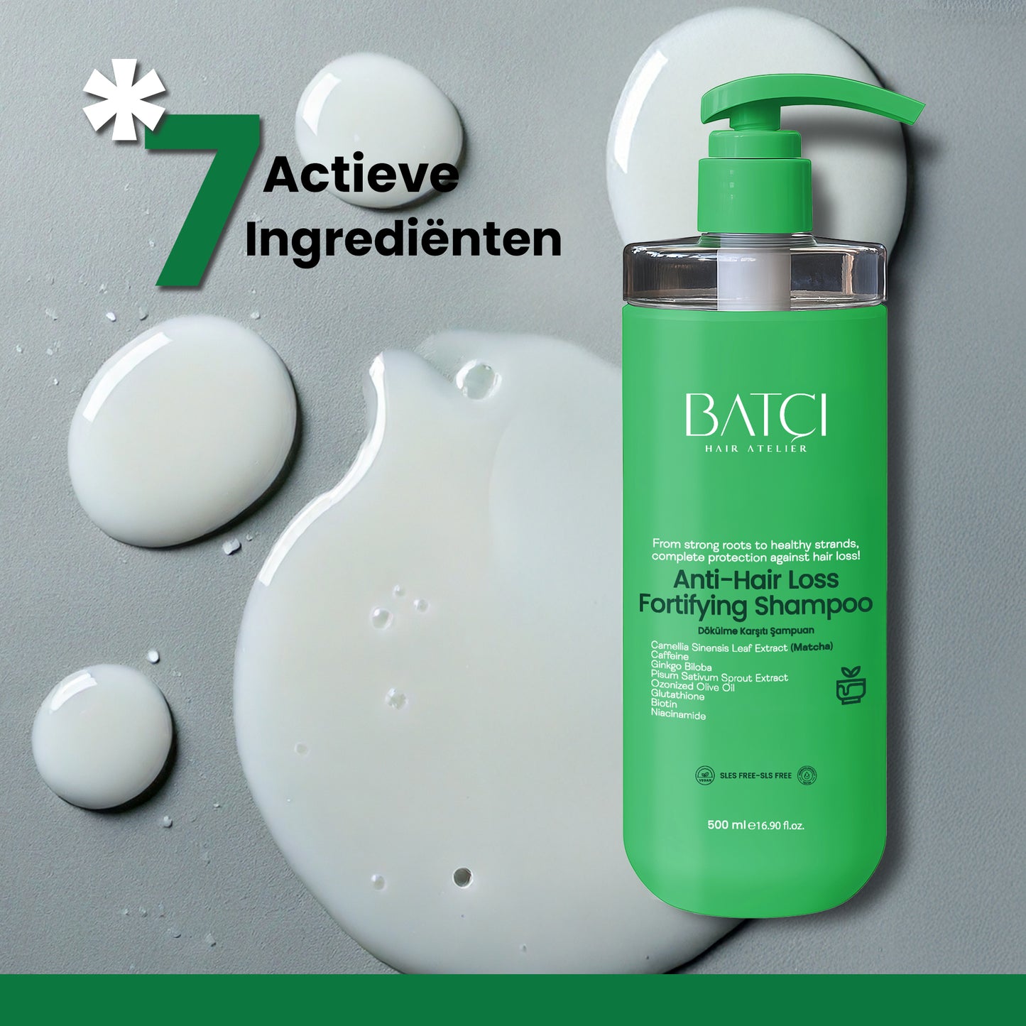 Anti-Hair Loss Shampoo 500 ml – Volumizing and Nourishing Formula with Ginkgo Biloba and Glutathione