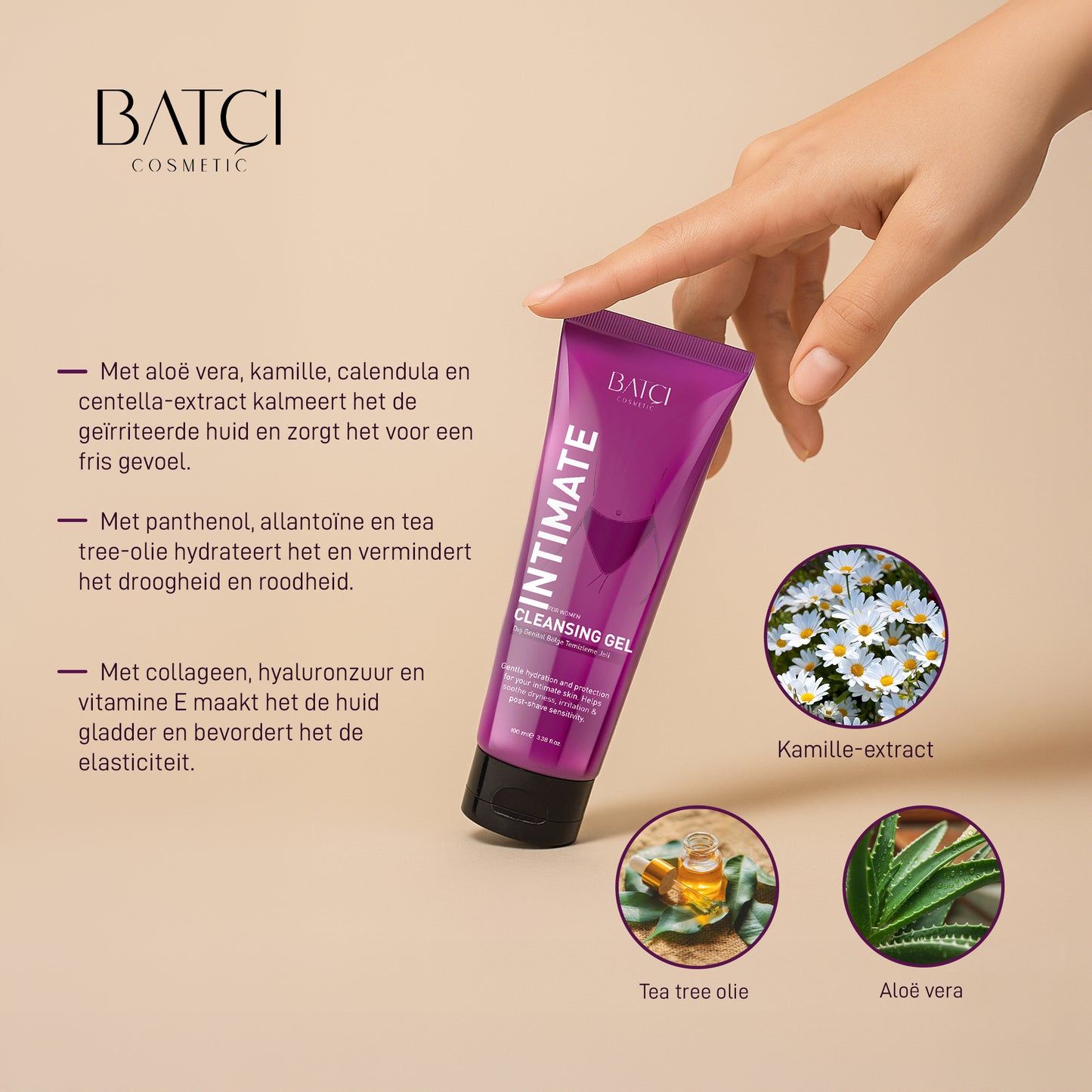 Nioli Oily Intimate Cleansing Gel 100 ML, Special for Genital Area, Helps to Remove Odor and Lightens Color