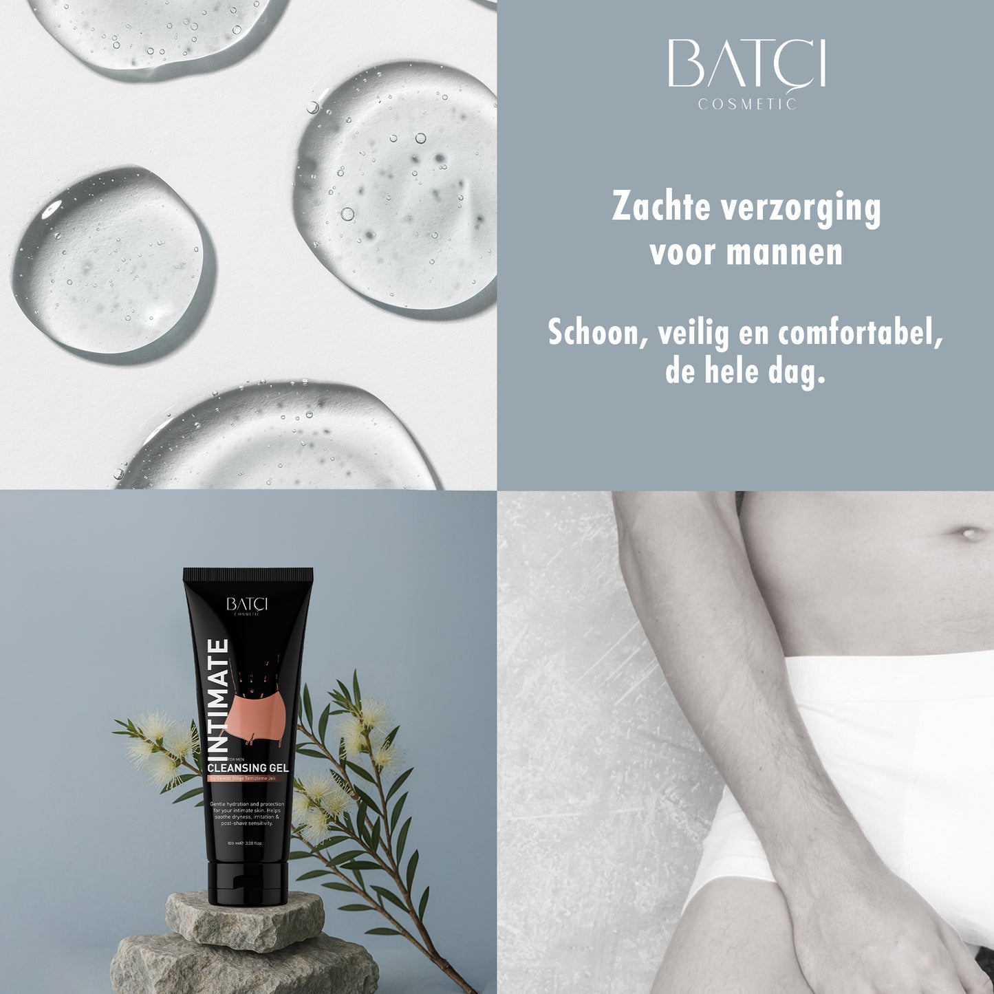 Gel nettoyant, blanchissant et réparateur pour la zone génitale pour hommes, 100 ml