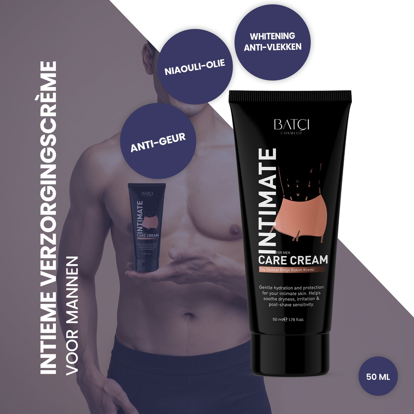 Crème anti-odeurs et anti-infections génitales pour hommes 50 ml