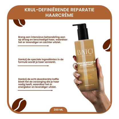 Crème capillaire thermique antistatique au café pour cheveux secs 200 ml