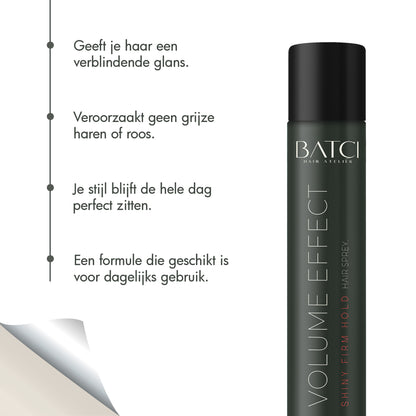 Spray coiffant brillant tenue ferme – 400 ml effet volume | Tenue forte, haute et brillante