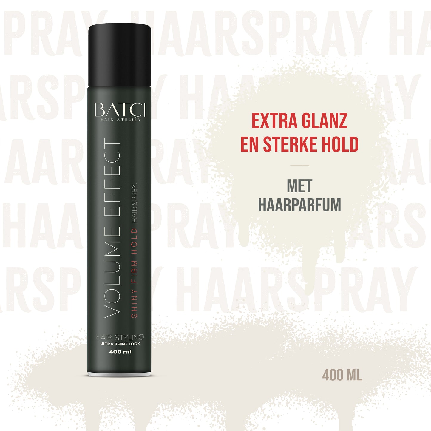 Spray coiffant brillant tenue ferme – 400 ml effet volume | Tenue forte, haute et brillante